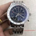 Low Price Knockoff Breitling Navitimer GMT Watch Chronograph Stainless Steel Black Dial